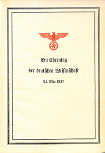BILD: Deckblatt der Festschrift zur Gründung des Reichsforschungsrates